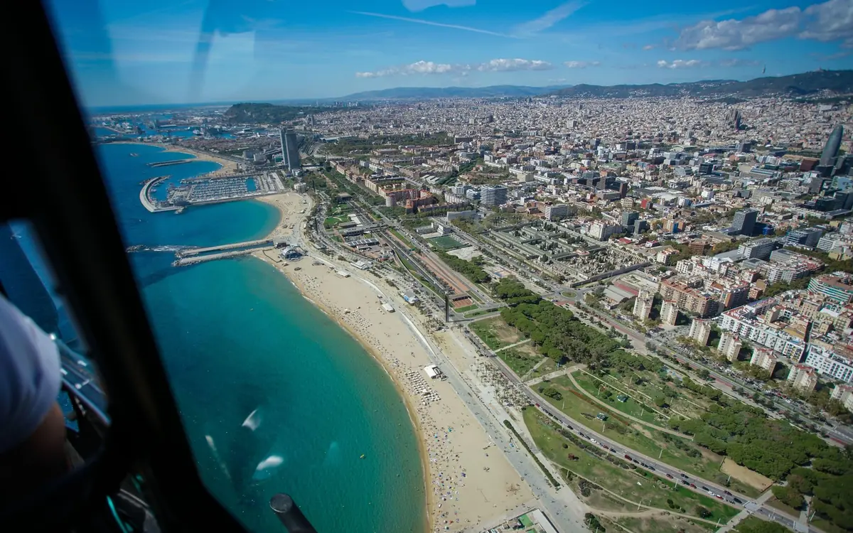 The beaches of Barcelona seen from the air