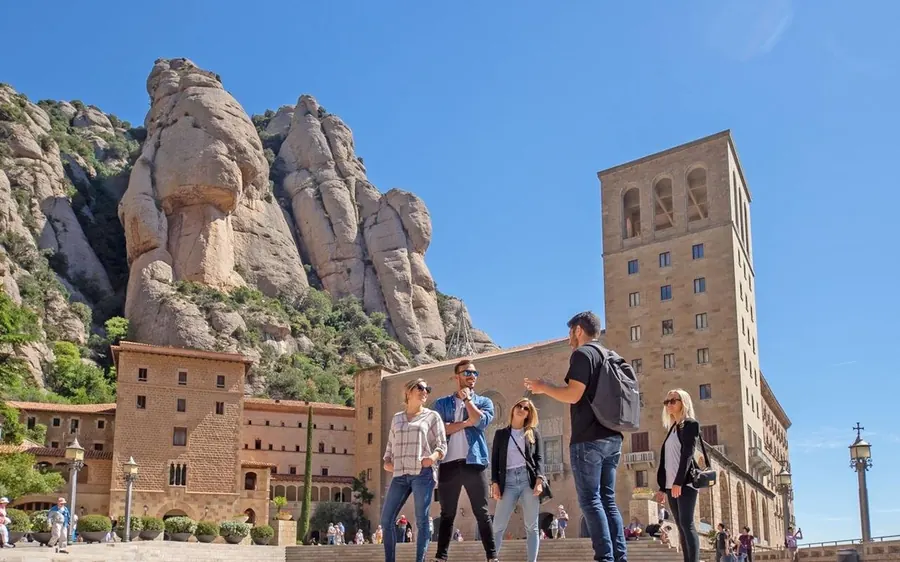The monastery below the pinnacles of Montserrat